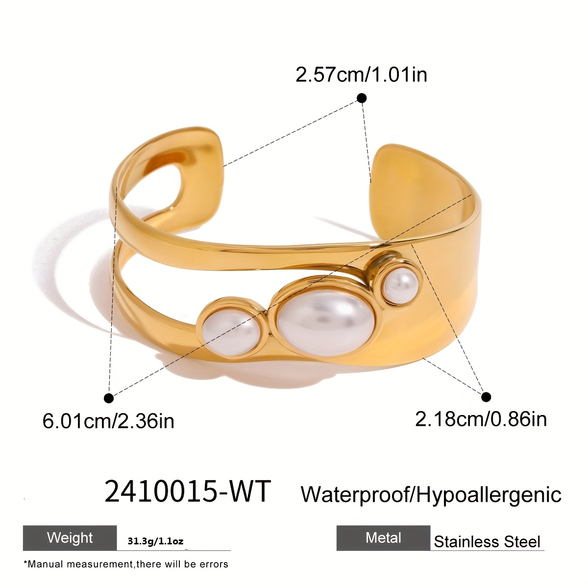 Exquisite Natural Stone Open Bangle Bracelet, High-Quality Fashion